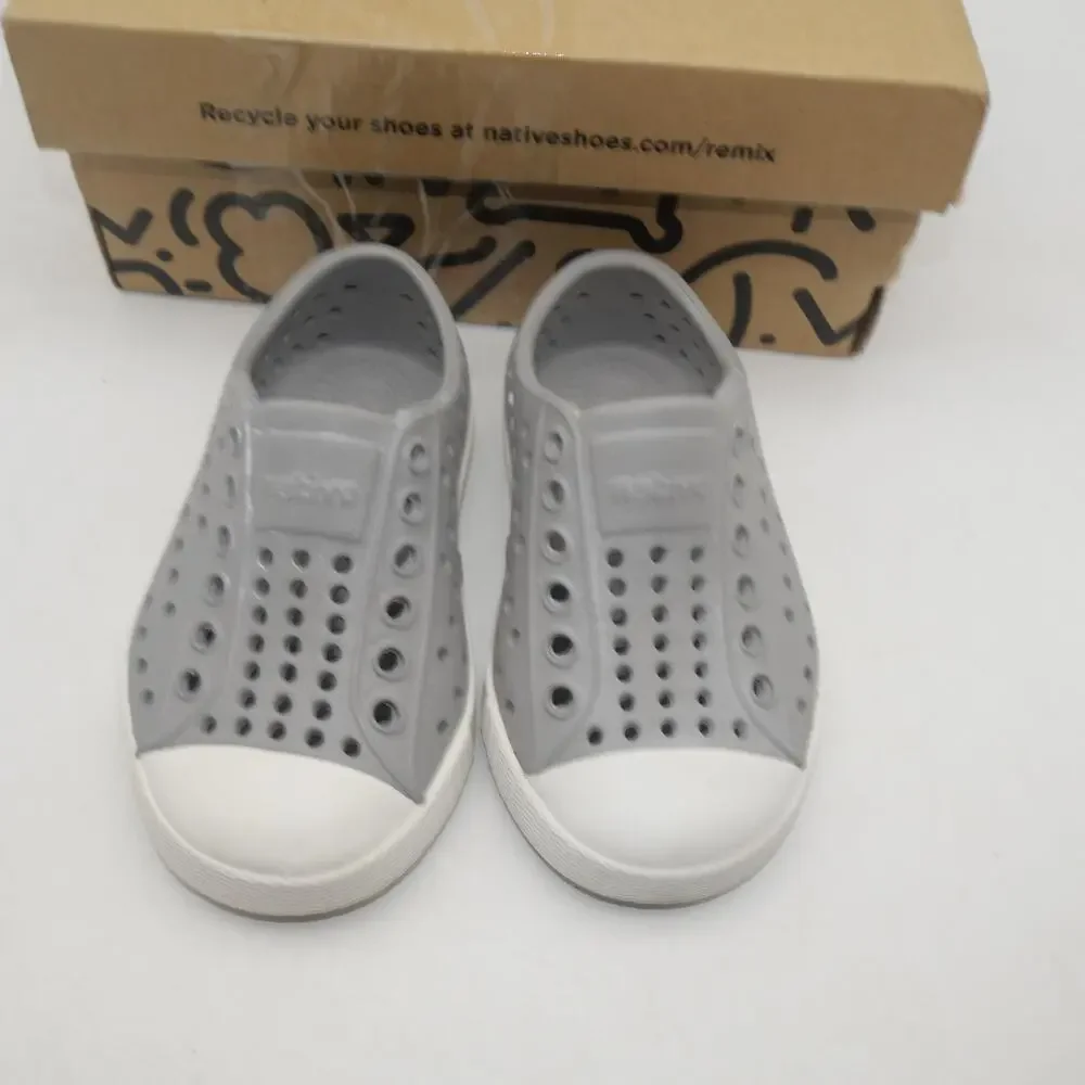 NEW Native Toddler Baby Size 4 Shoes Jefferson Shoes  Gray White C4